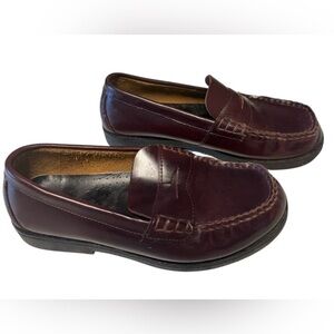 Sperry Kids Burgundy Leather Oxford Penny Loafers sz 3.5W Preppy